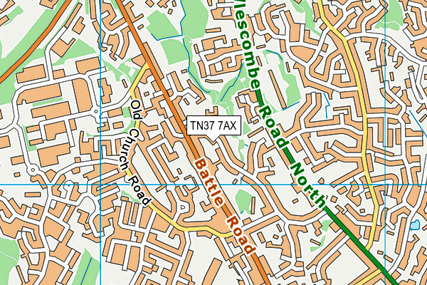 TN37 7AX map - OS VectorMap District (Ordnance Survey) TN37 7AX map - OS VectorMap District (Ordnance Survey)