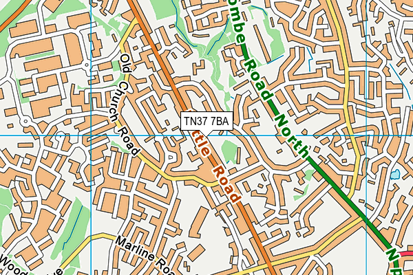 TN37 7BA map - OS VectorMap District (Ordnance Survey) TN37 7BA map - OS VectorMap District (Ordnance Survey)