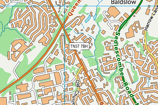 TN37 7BH map - OS VectorMap District (Ordnance Survey)