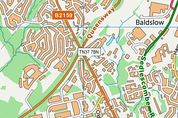 TN37 7BN map - OS VectorMap District (Ordnance Survey) TN37 7BN map - OS VectorMap District (Ordnance Survey)