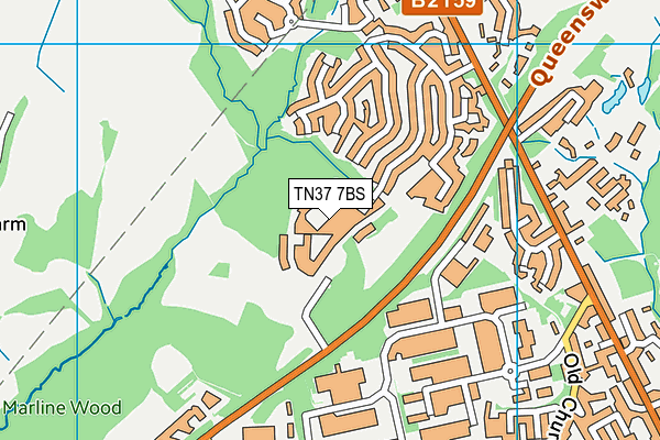 TN37 7BS map - OS VectorMap District (Ordnance Survey) TN37 7BS map - OS VectorMap District (Ordnance Survey)