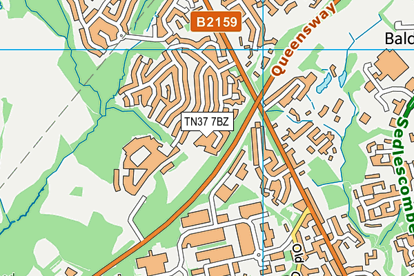 TN37 7BZ map - OS VectorMap District (Ordnance Survey) TN37 7BZ map - OS VectorMap District (Ordnance Survey)
