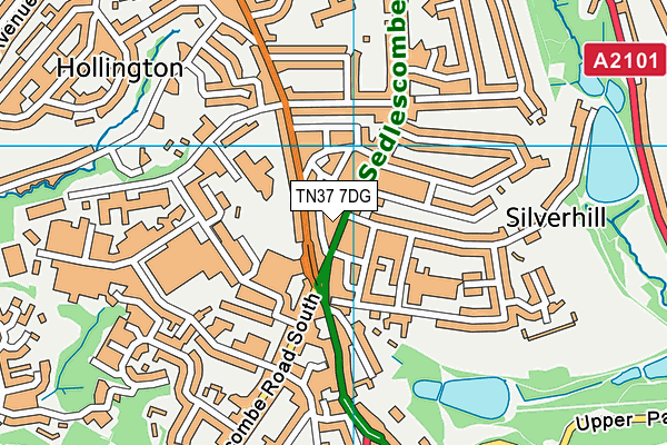 TN37 7DG map - OS VectorMap District (Ordnance Survey)