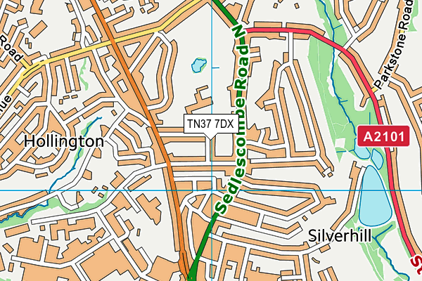 TN37 7DX map - OS VectorMap District (Ordnance Survey) TN37 7DX map - OS VectorMap District (Ordnance Survey)