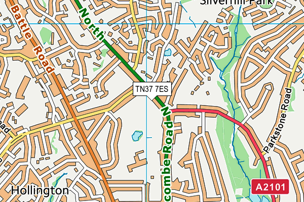 TN37 7ES map - OS VectorMap District (Ordnance Survey) TN37 7ES map - OS VectorMap District (Ordnance Survey)