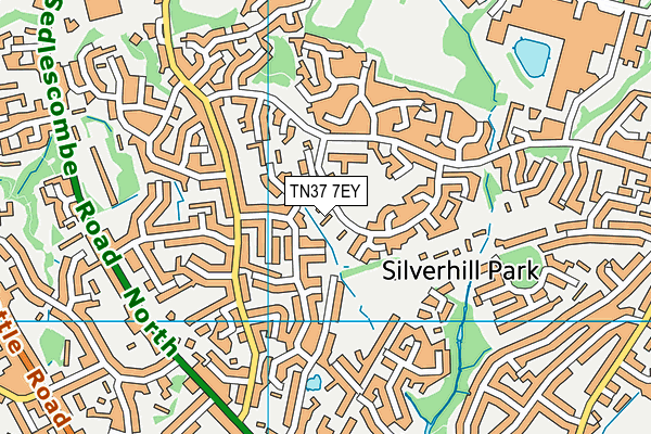 TN37 7EY map - OS VectorMap District (Ordnance Survey) TN37 7EY map - OS VectorMap District (Ordnance Survey)