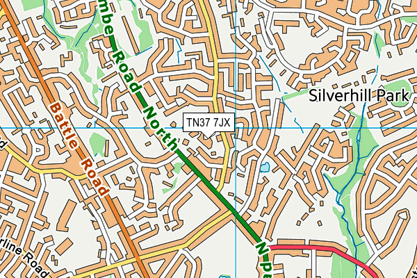 TN37 7JX map - OS VectorMap District (Ordnance Survey) TN37 7JX map - OS VectorMap District (Ordnance Survey)