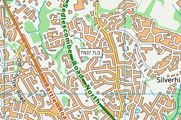 TN37 7LG map - OS VectorMap District (Ordnance Survey) TN37 7LG map - OS VectorMap District (Ordnance Survey)