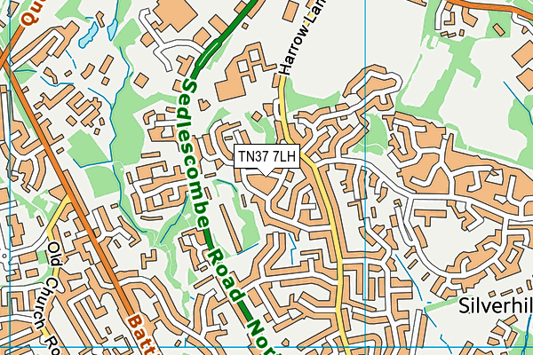 TN37 7LH map - OS VectorMap District (Ordnance Survey) TN37 7LH map - OS VectorMap District (Ordnance Survey)