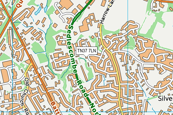 TN37 7LN map - OS VectorMap District (Ordnance Survey) TN37 7LN map - OS VectorMap District (Ordnance Survey)