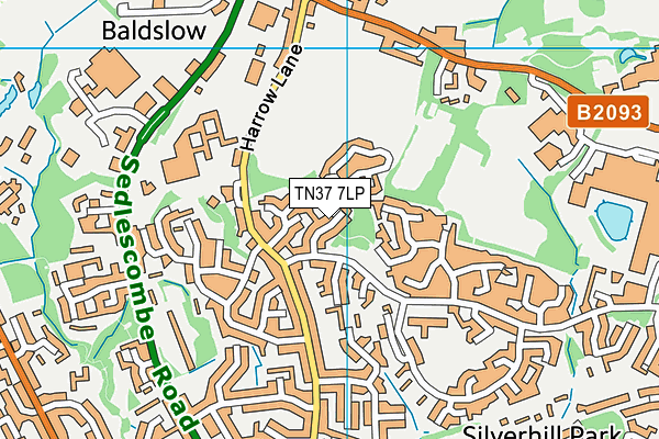 TN37 7LP map - OS VectorMap District (Ordnance Survey) TN37 7LP map - OS VectorMap District (Ordnance Survey)