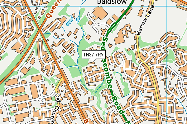TN37 7PA map - OS VectorMap District (Ordnance Survey)