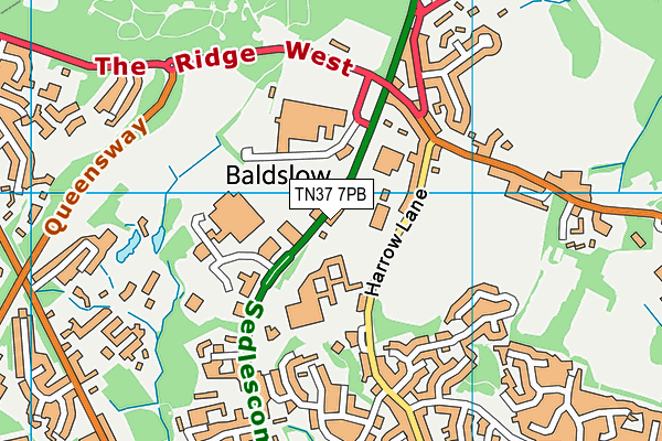 TN37 7PB map - OS VectorMap District (Ordnance Survey) TN37 7PB map - OS VectorMap District (Ordnance Survey)