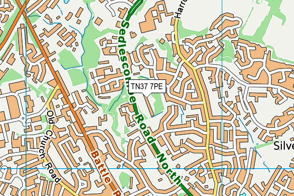 TN37 7PE map - OS VectorMap District (Ordnance Survey) TN37 7PE map - OS VectorMap District (Ordnance Survey)
