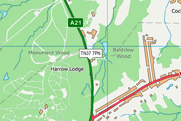 TN37 7PN map - OS VectorMap District (Ordnance Survey) TN37 7PN map - OS VectorMap District (Ordnance Survey)