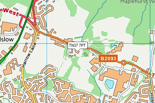 TN37 7PT map - OS VectorMap District (Ordnance Survey)