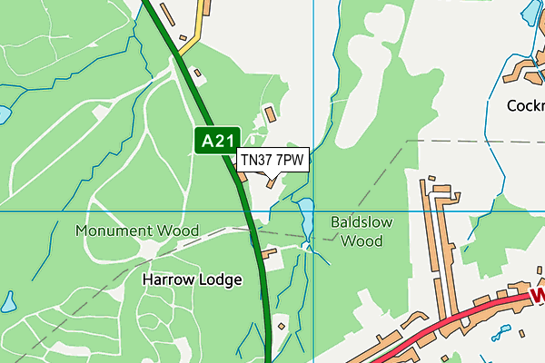 TN37 7PW map - OS VectorMap District (Ordnance Survey) TN37 7PW map - OS VectorMap District (Ordnance Survey)