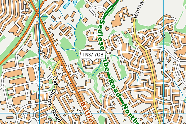 TN37 7QB map - OS VectorMap District (Ordnance Survey) TN37 7QB map - OS VectorMap District (Ordnance Survey)