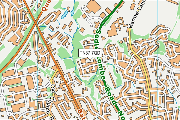 TN37 7QD map - OS VectorMap District (Ordnance Survey) TN37 7QD map - OS VectorMap District (Ordnance Survey)