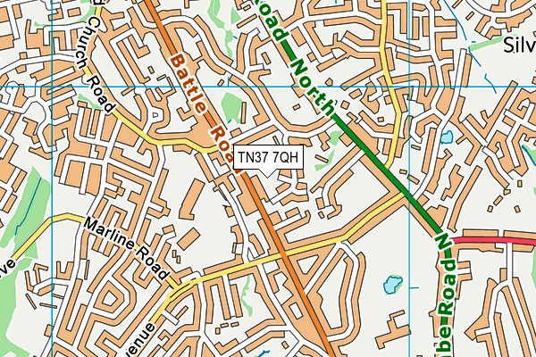 TN37 7QH map - OS VectorMap District (Ordnance Survey) TN37 7QH map - OS VectorMap District (Ordnance Survey)