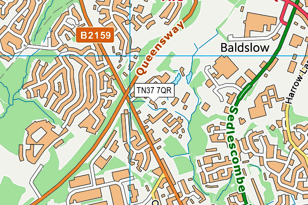TN37 7QR map - OS VectorMap District (Ordnance Survey) TN37 7QR map - OS VectorMap District (Ordnance Survey)