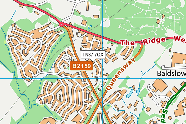 TN37 7QX map - OS VectorMap District (Ordnance Survey) TN37 7QX map - OS VectorMap District (Ordnance Survey)