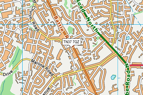 TN37 7QZ map - OS VectorMap District (Ordnance Survey) TN37 7QZ map - OS VectorMap District (Ordnance Survey)