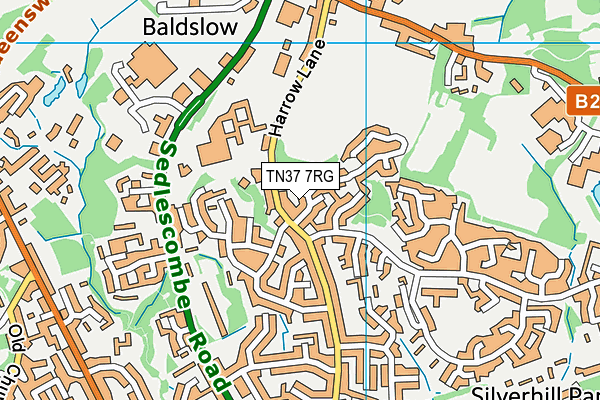 TN37 7RG map - OS VectorMap District (Ordnance Survey) TN37 7RG map - OS VectorMap District (Ordnance Survey)