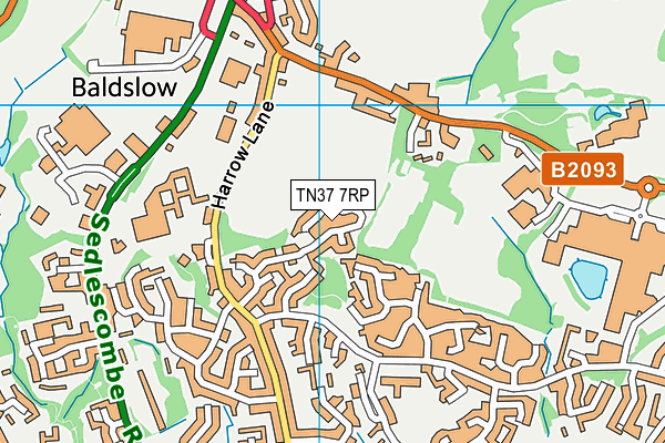 TN37 7RP map - OS VectorMap District (Ordnance Survey) TN37 7RP map - OS VectorMap District (Ordnance Survey)