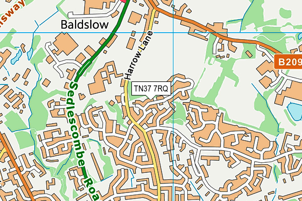 TN37 7RQ map - OS VectorMap District (Ordnance Survey) TN37 7RQ map - OS VectorMap District (Ordnance Survey)