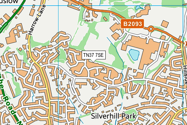 TN37 7SE map - OS VectorMap District (Ordnance Survey) TN37 7SE map - OS VectorMap District (Ordnance Survey)