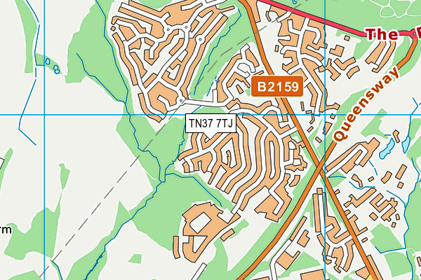 TN37 7TJ map - OS VectorMap District (Ordnance Survey) TN37 7TJ map - OS VectorMap District (Ordnance Survey)