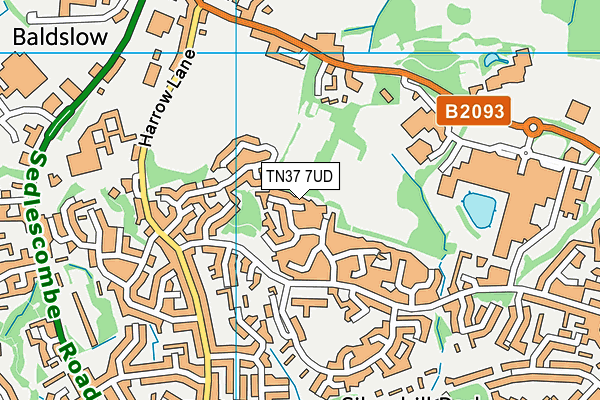 TN37 7UD map - OS VectorMap District (Ordnance Survey) TN37 7UD map - OS VectorMap District (Ordnance Survey)