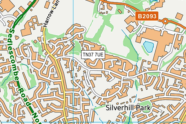 TN37 7UE map - OS VectorMap District (Ordnance Survey) TN37 7UE map - OS VectorMap District (Ordnance Survey)
