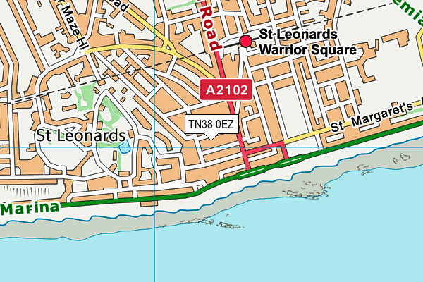 TN38 0EZ map - OS VectorMap District (Ordnance Survey)