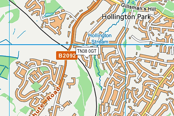 TN38 0GT map - OS VectorMap District (Ordnance Survey)
