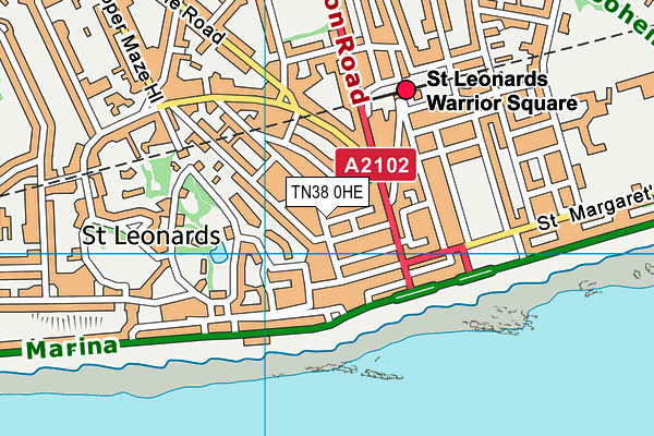 TN38 0HE map - OS VectorMap District (Ordnance Survey)