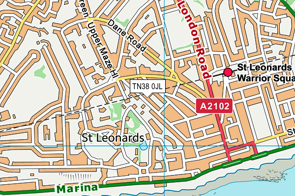 TN38 0JL map - OS VectorMap District (Ordnance Survey)