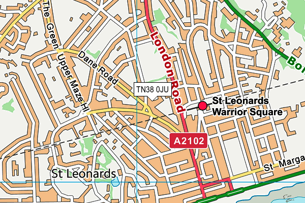 TN38 0JU map - OS VectorMap District (Ordnance Survey) TN38 0JU map - OS VectorMap District (Ordnance Survey)