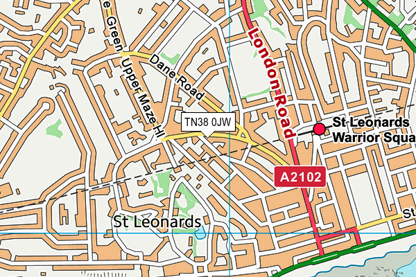 TN38 0JW map - OS VectorMap District (Ordnance Survey) TN38 0JW map - OS VectorMap District (Ordnance Survey)