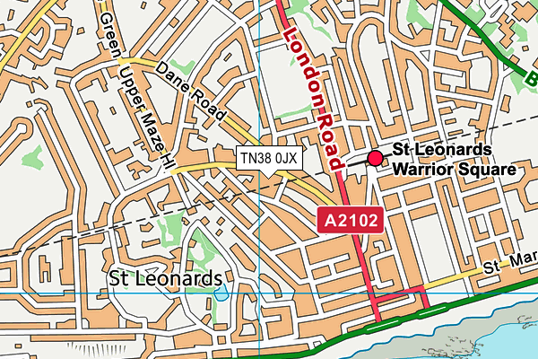 TN38 0JX map - OS VectorMap District (Ordnance Survey) TN38 0JX map - OS VectorMap District (Ordnance Survey)