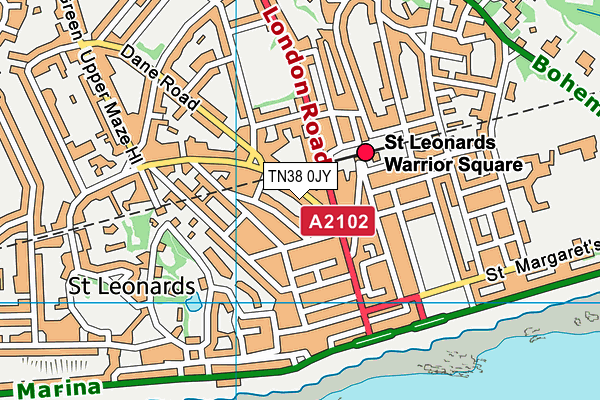 TN38 0JY map - OS VectorMap District (Ordnance Survey)