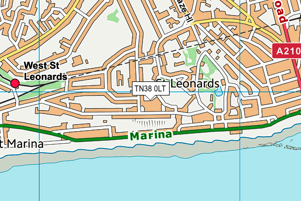 TN38 0LT map - OS VectorMap District (Ordnance Survey) TN38 0LT map - OS VectorMap District (Ordnance Survey)