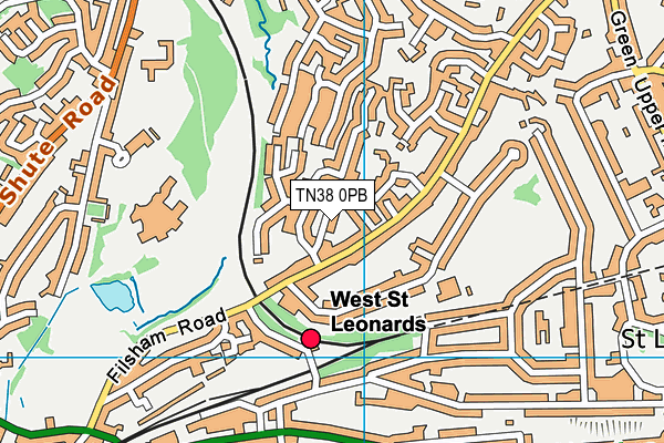 TN38 0PB map - OS VectorMap District (Ordnance Survey)