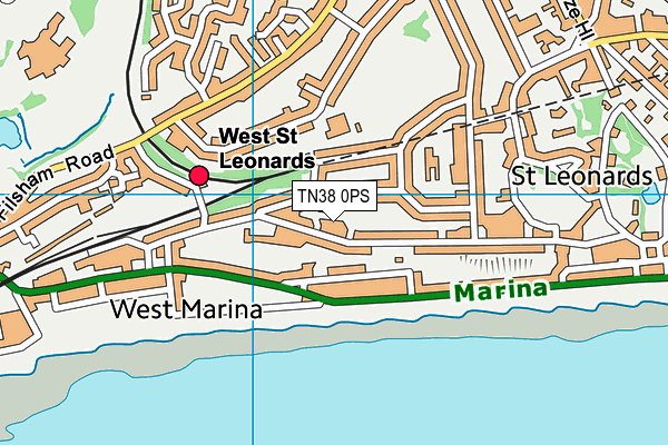 TN38 0PS map - OS VectorMap District (Ordnance Survey) TN38 0PS map - OS VectorMap District (Ordnance Survey)