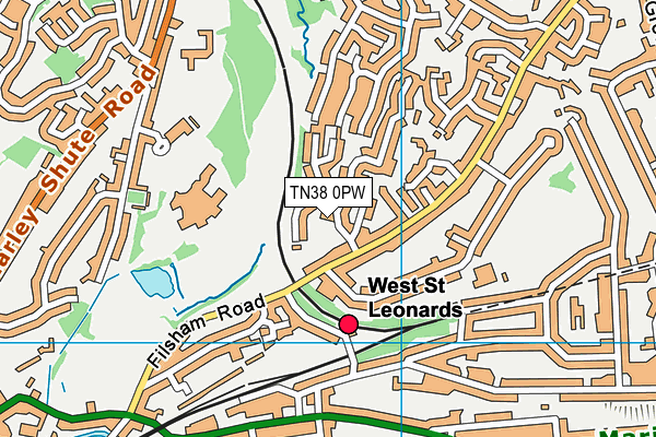 TN38 0PW map - OS VectorMap District (Ordnance Survey)