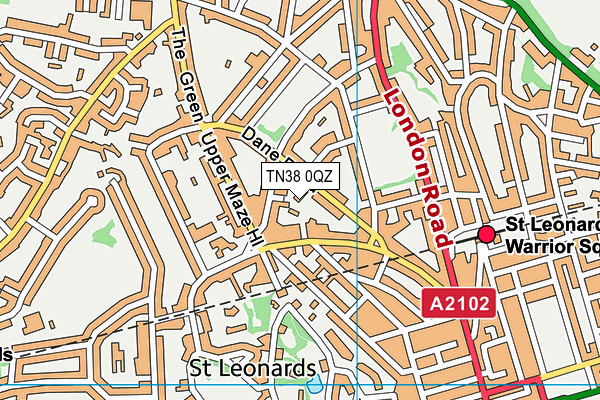 TN38 0QZ map - OS VectorMap District (Ordnance Survey)