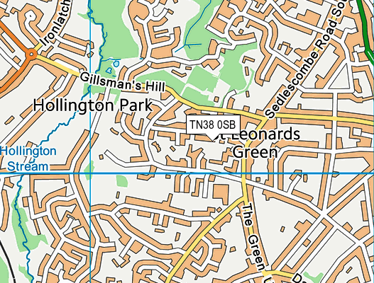 TN38 0SB map - OS VectorMap District (Ordnance Survey) TN38 0SB map - OS VectorMap District (Ordnance Survey)