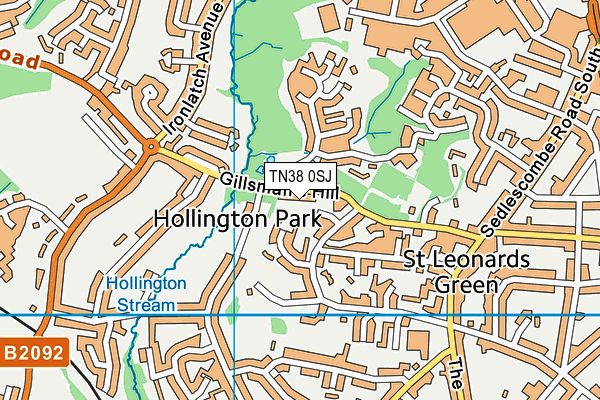 TN38 0SJ map - OS VectorMap District (Ordnance Survey) TN38 0SJ map - OS VectorMap District (Ordnance Survey)