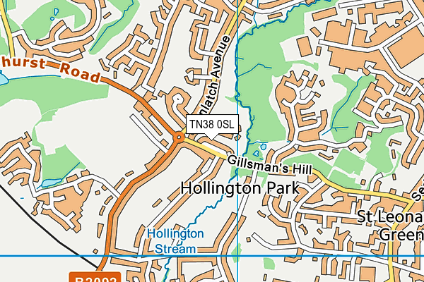 TN38 0SL map - OS VectorMap District (Ordnance Survey) TN38 0SL map - OS VectorMap District (Ordnance Survey)